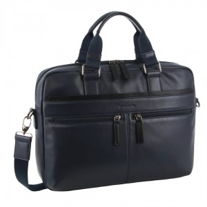 Portátil Pierre Cardin Leather Business Computer Bag Travel Negras | QYGU-73840