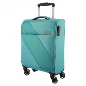 Soft Shell Cases Pierre Cardin 55cm CABIN Soft-Shell Suitcase Travel Turquesa | IULX-96432