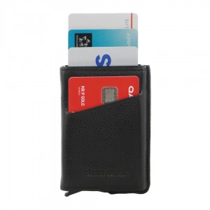 Tarjeteros Pierre Cardin Leather Smart Slide Card Holder Tab Wallet Hombre Negras | YZLF-74519