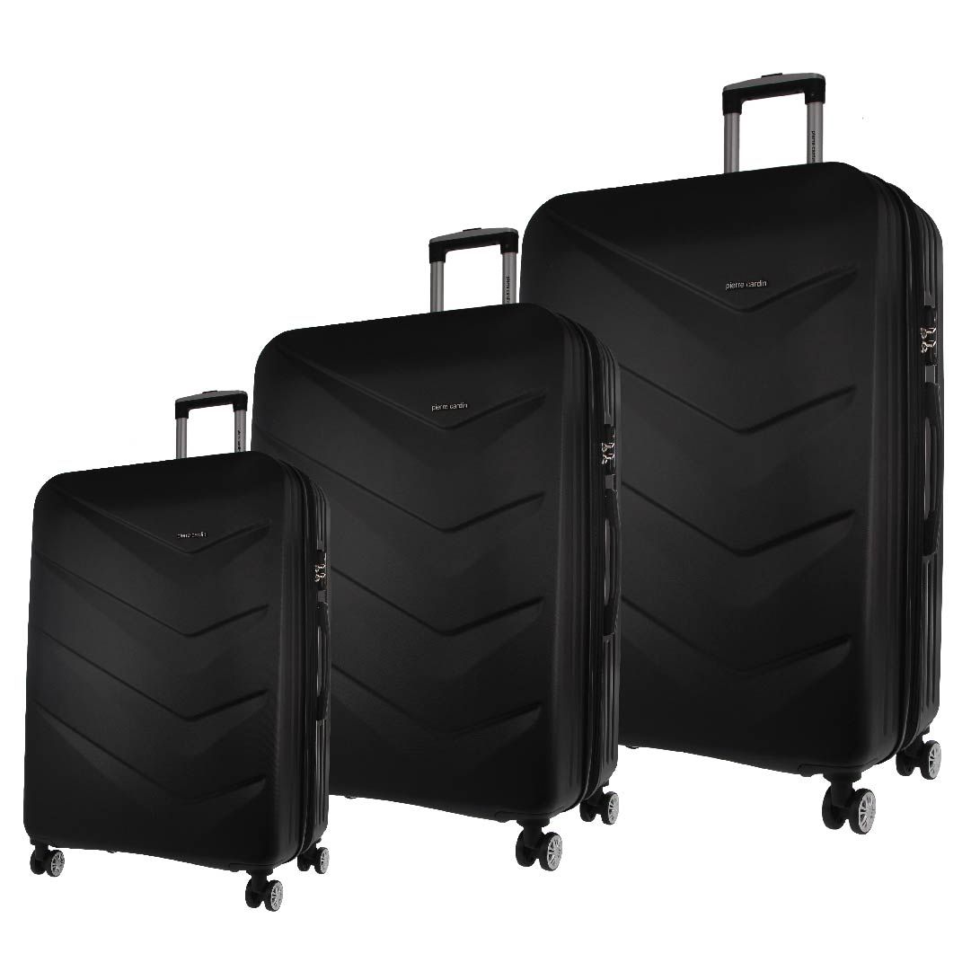 3-Piece Sets Pierre Cardin Hard Shell 3-Piece Luggage Set Travel Negras | OPMU-46517