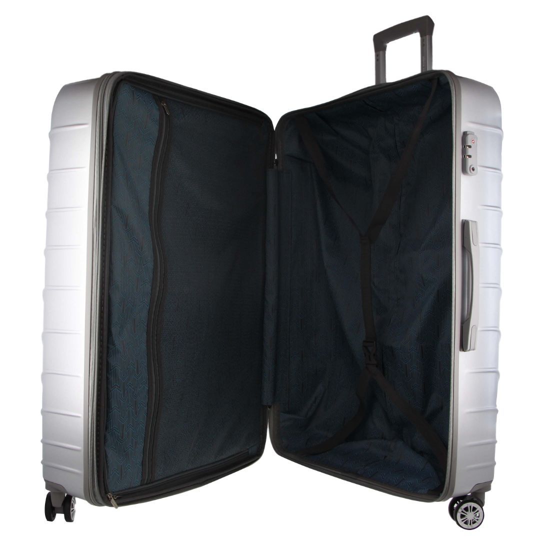 3-Piece Sets Pierre Cardin Hard Shell 3-Piece Luggage Set Travel Plateadas | ZTGQ-09265