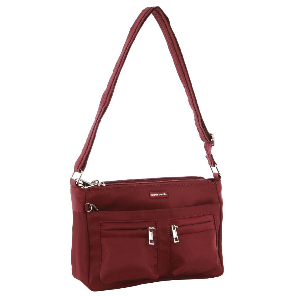 Anti-Theft Range Pierre Cardin Anti-Theft Cross-Body Bag Mujer Burdeos | IRAW-53609