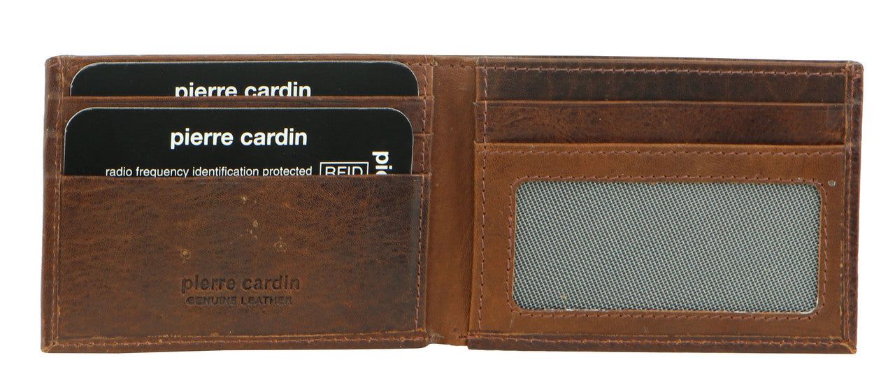 Bi-Fold Wallets Pierre Cardin Italian Leather Bi-Fold Wallet Hombre Negras | DPXH-41635