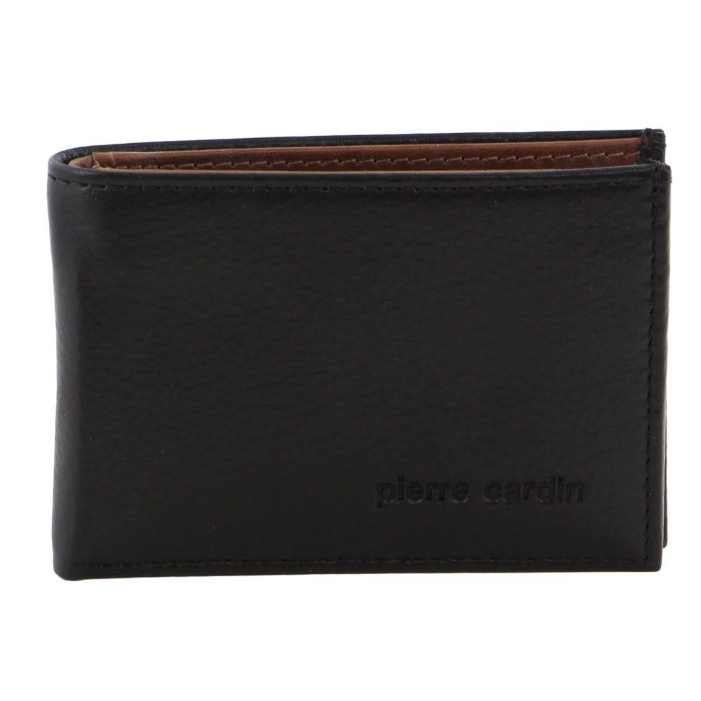 Bi-Fold Wallets Pierre Cardin Italian Leather Two Tone Wallet Card Holder Hombre Negras Marrones | ZQMP-36812