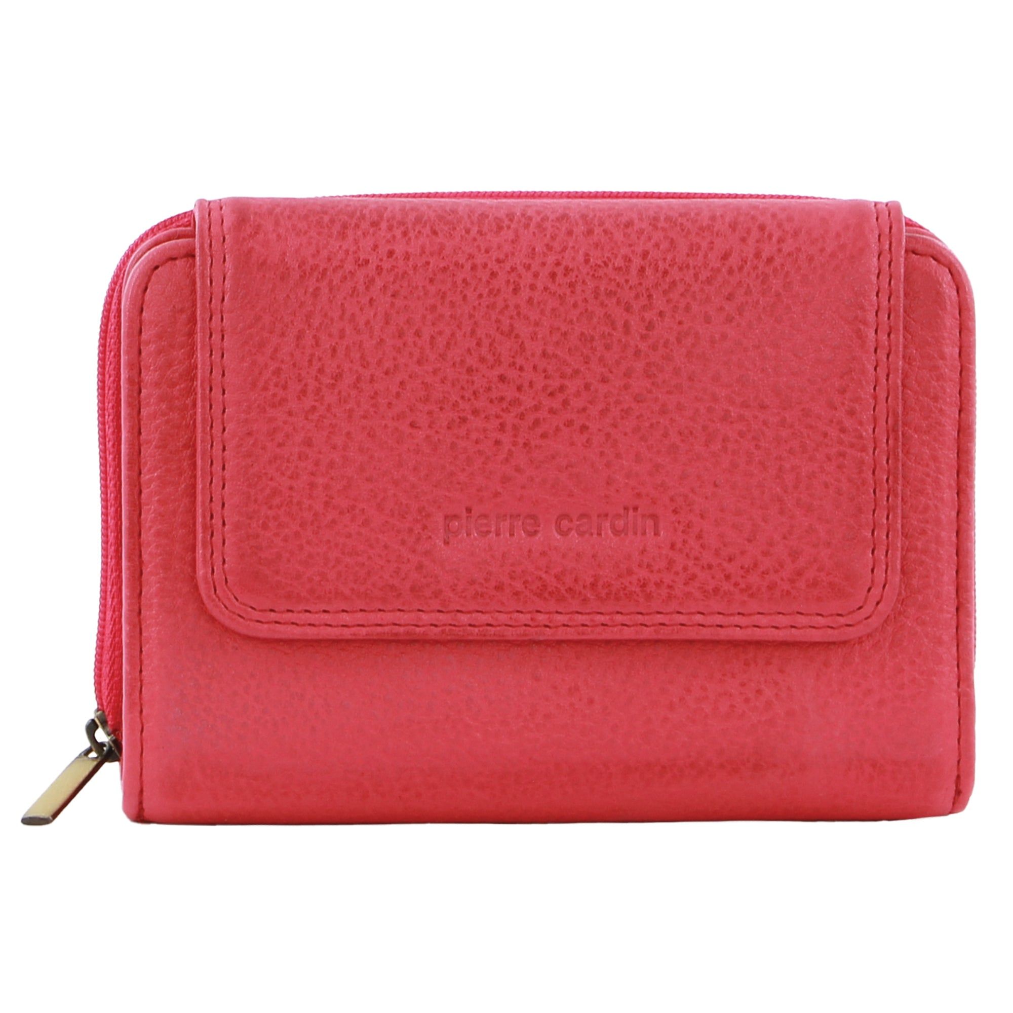 Bi-Fold Wallets Pierre Cardin Leather Compact Bi-Fold Tab Wallet Mujer Rosas | XKNP-94625