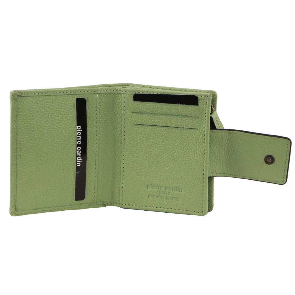 Bi-Fold Wallets Pierre Cardin Leather Flip-over Bi-fold Wallet Mujer Jade | MEQC-23975