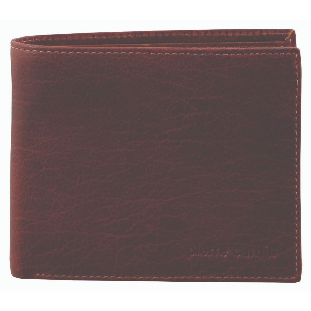 Bi-Fold Wallets Pierre Cardin Rustic Leather Bi-Fold Wallet Hombre Marrones | UAWV-45286