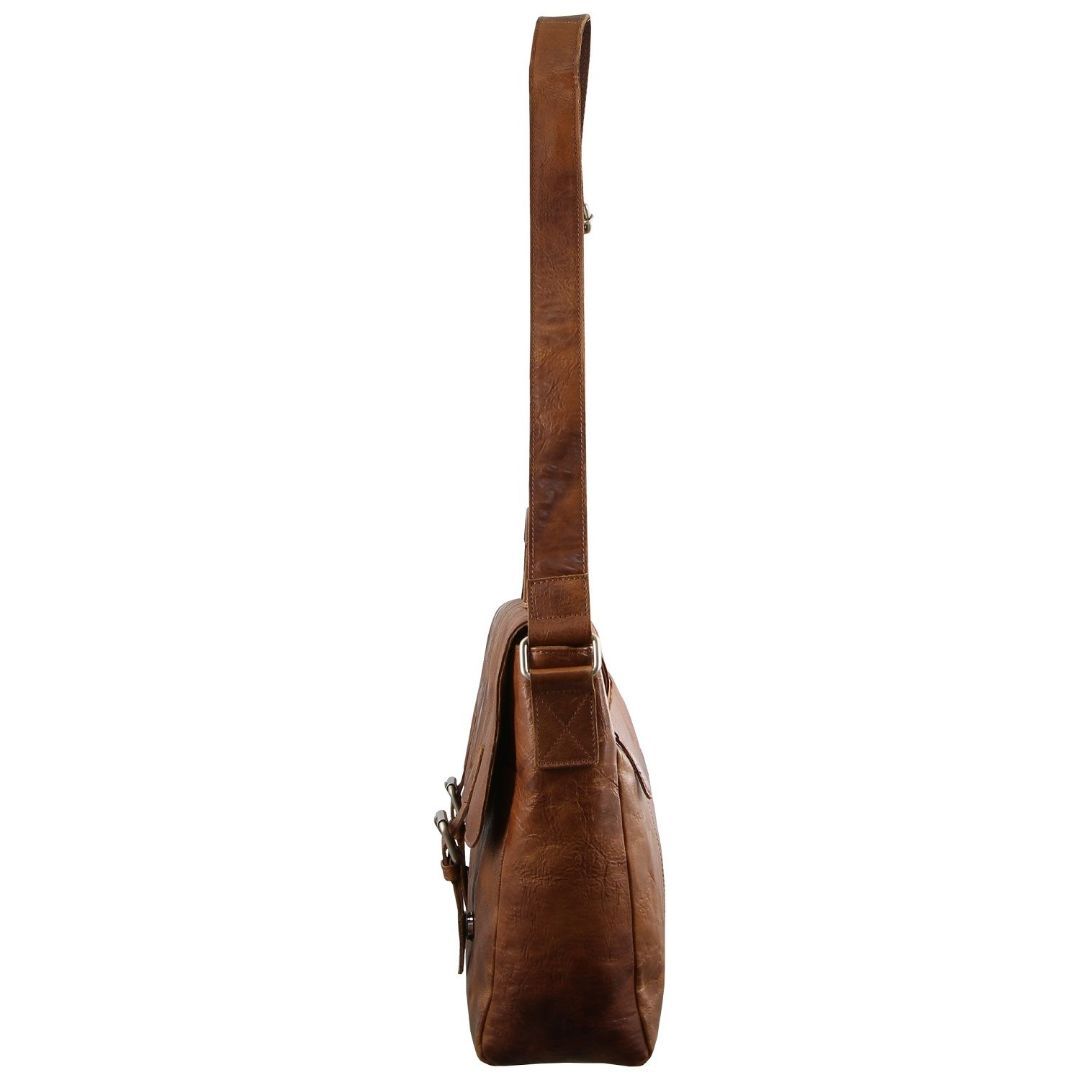 Bolsa De Mensajero Pierre Cardin Rustic Leather Computer Bag Hombre Marrones | AWHE-80342