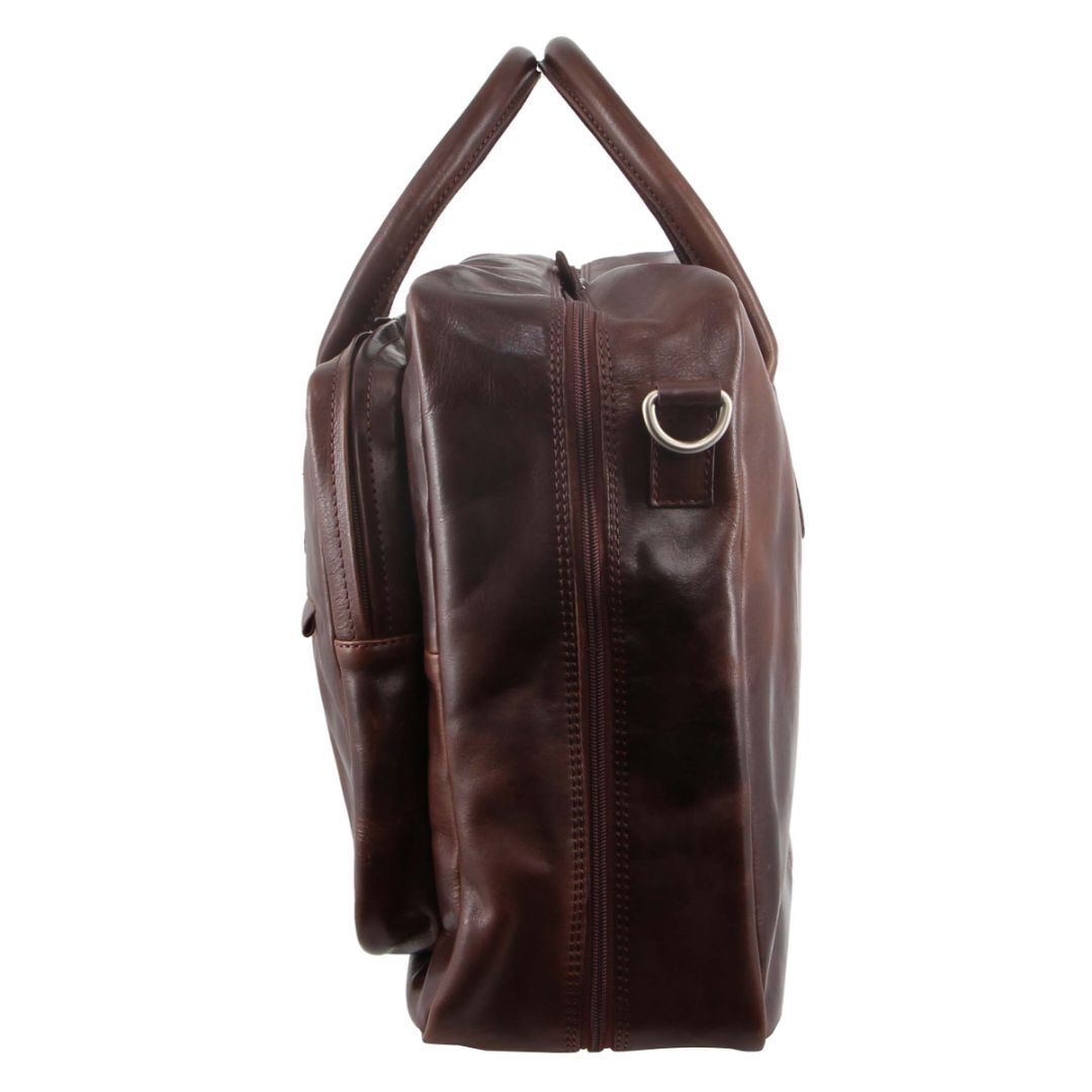 Bolsa De Mensajero Pierre Cardin Rustic Leather Business Bag Hombre Marrones | XEZW-34805