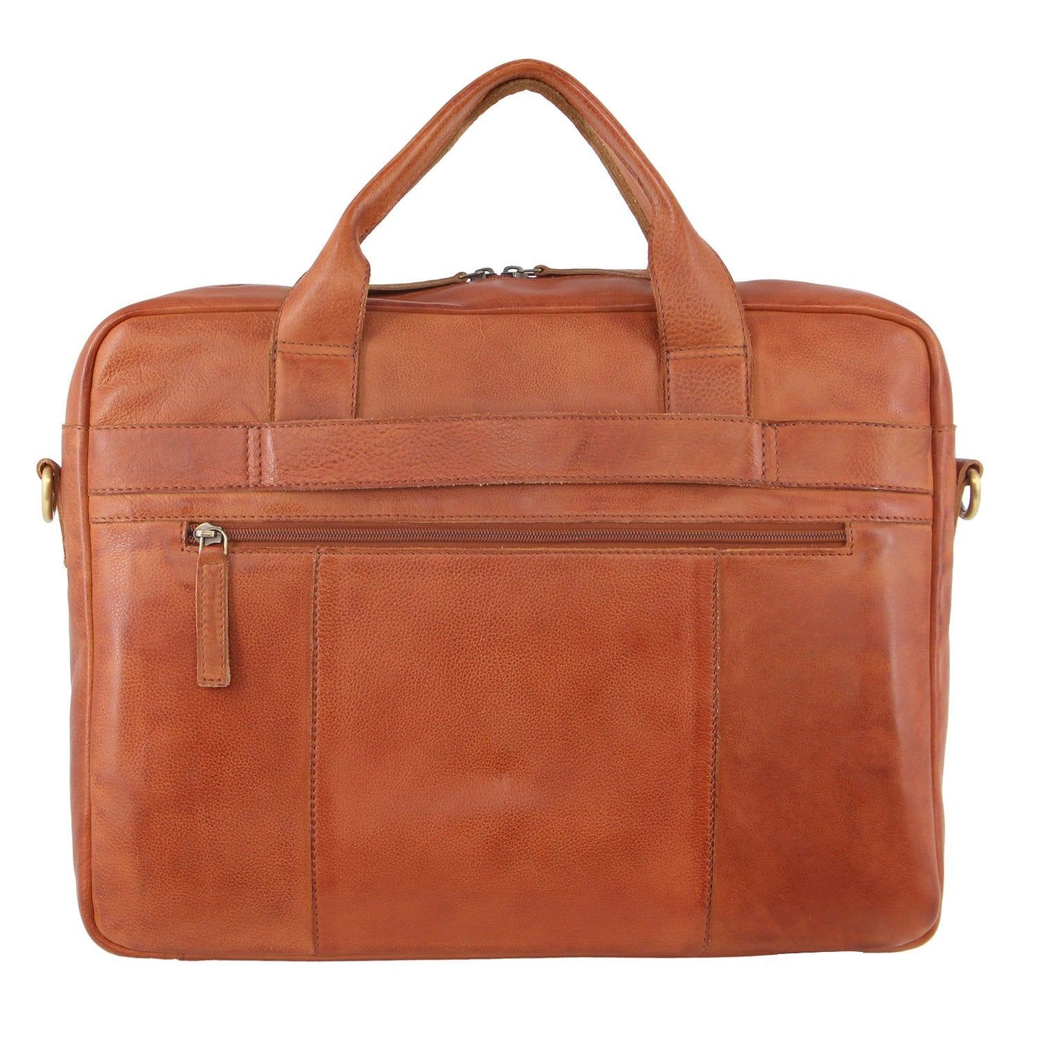 Bolsa De Mensajero Pierre Cardin Rustic Leather Computer Bag Hombre Marrones | ZIFV-10624