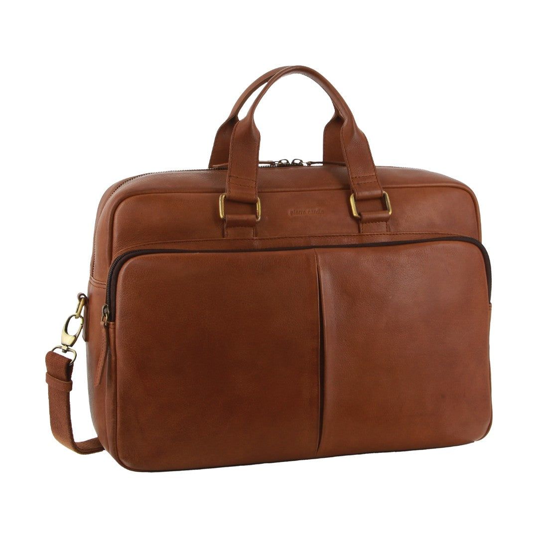 Bolsa De Mensajero Pierre Cardin Rustic Business Computer Bag Hombre Marrones | OFGA-87059