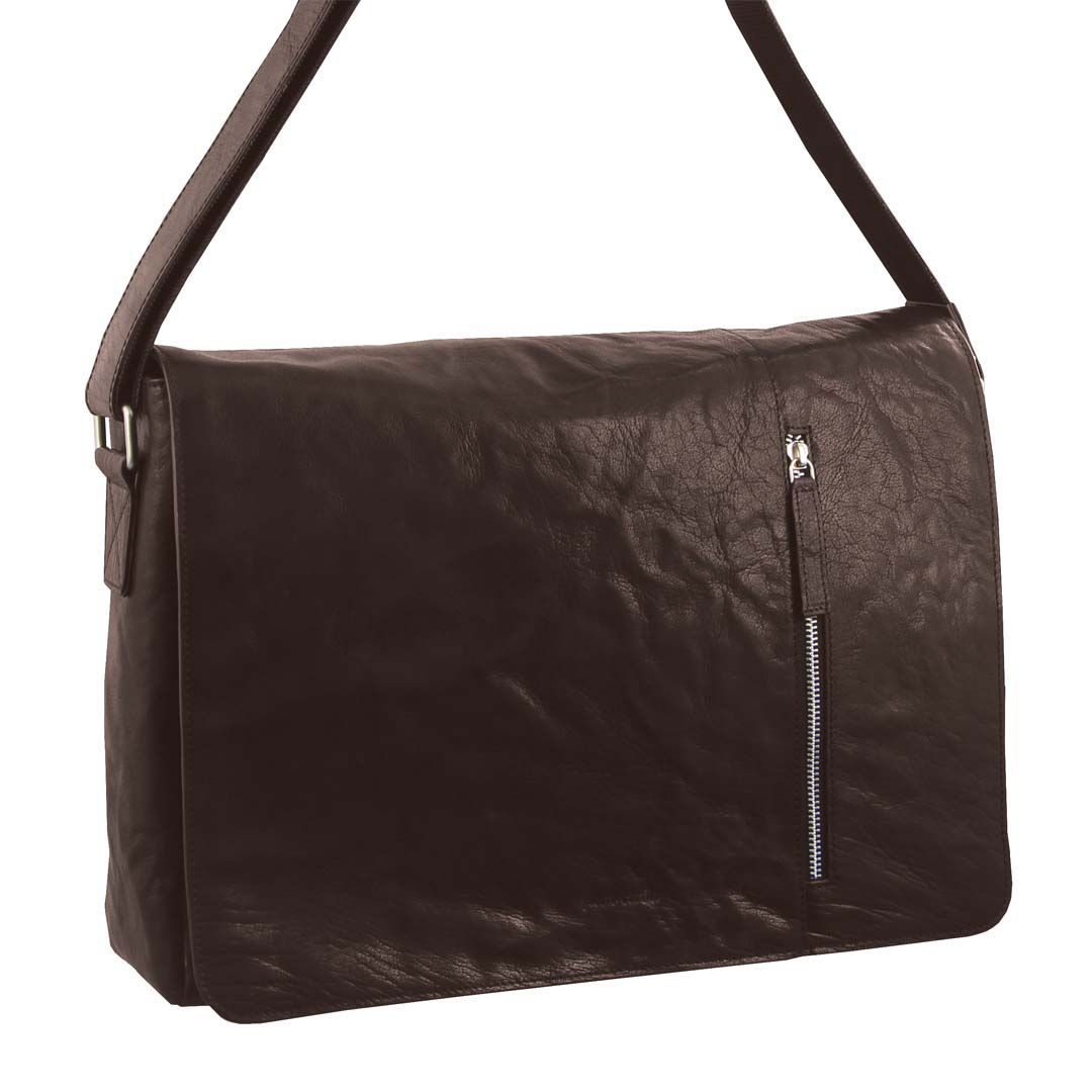 Bolsa De Mensajero Pierre Cardin Rustic Leather Computer Messenger Bag Hombre Marrones | KUBZ-79840