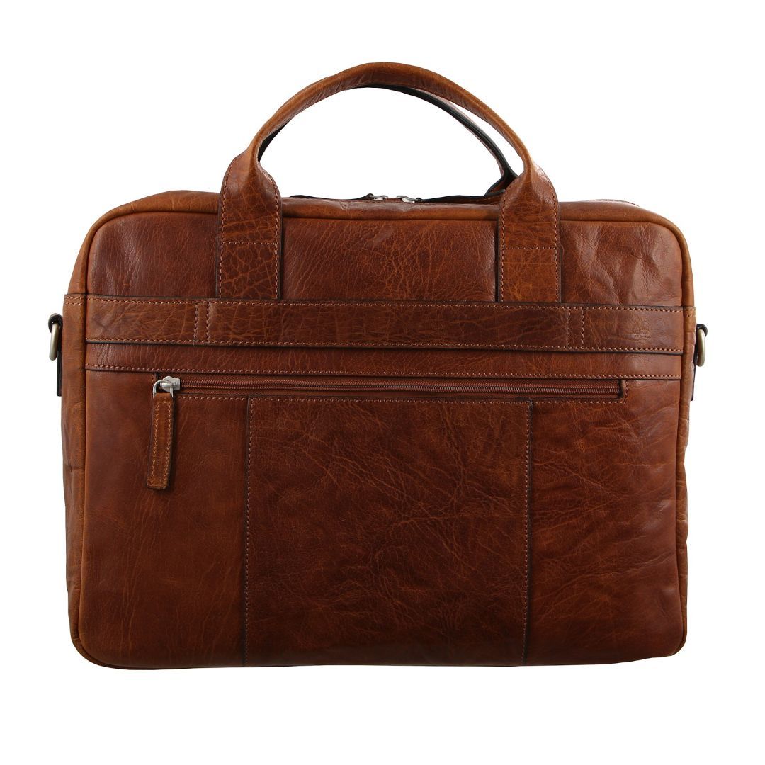 Bolsa De Mensajero Pierre Cardin Rustic Leather Computer Business Bag Hombre Marrones | KLWA-13876