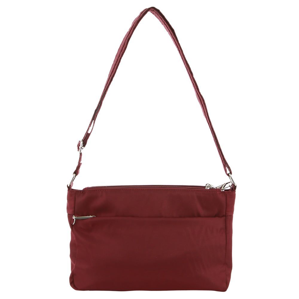 Bolsas Hombro Pierre Cardin Anti-Theft Cross-Body Bag Mujer Burdeos | HFVJ-09836