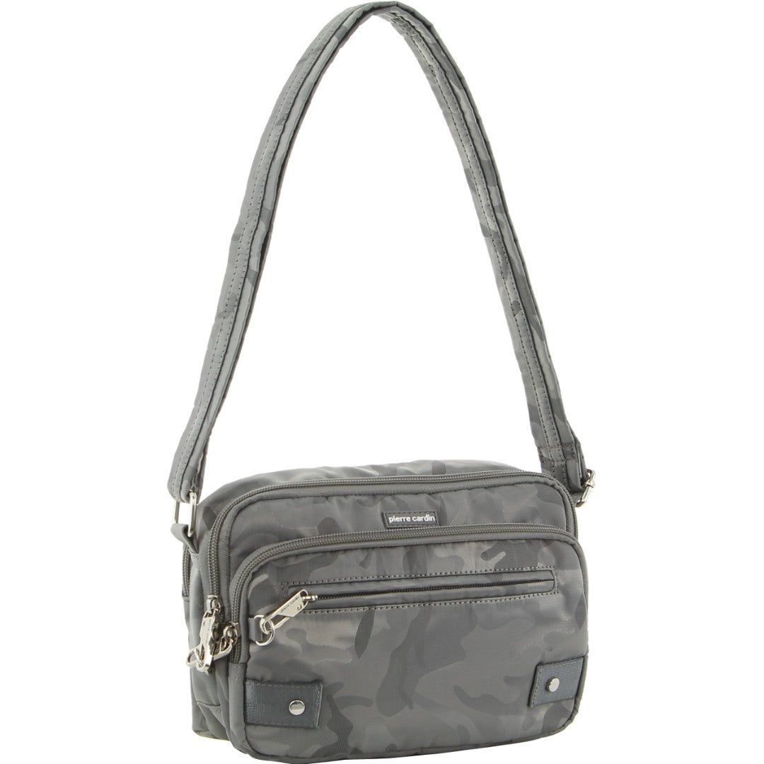 Bolsas Hombro Pierre Cardin Anti-Theft Cross Body Bag Hombre Gris Camuflaje | KBWI-16450