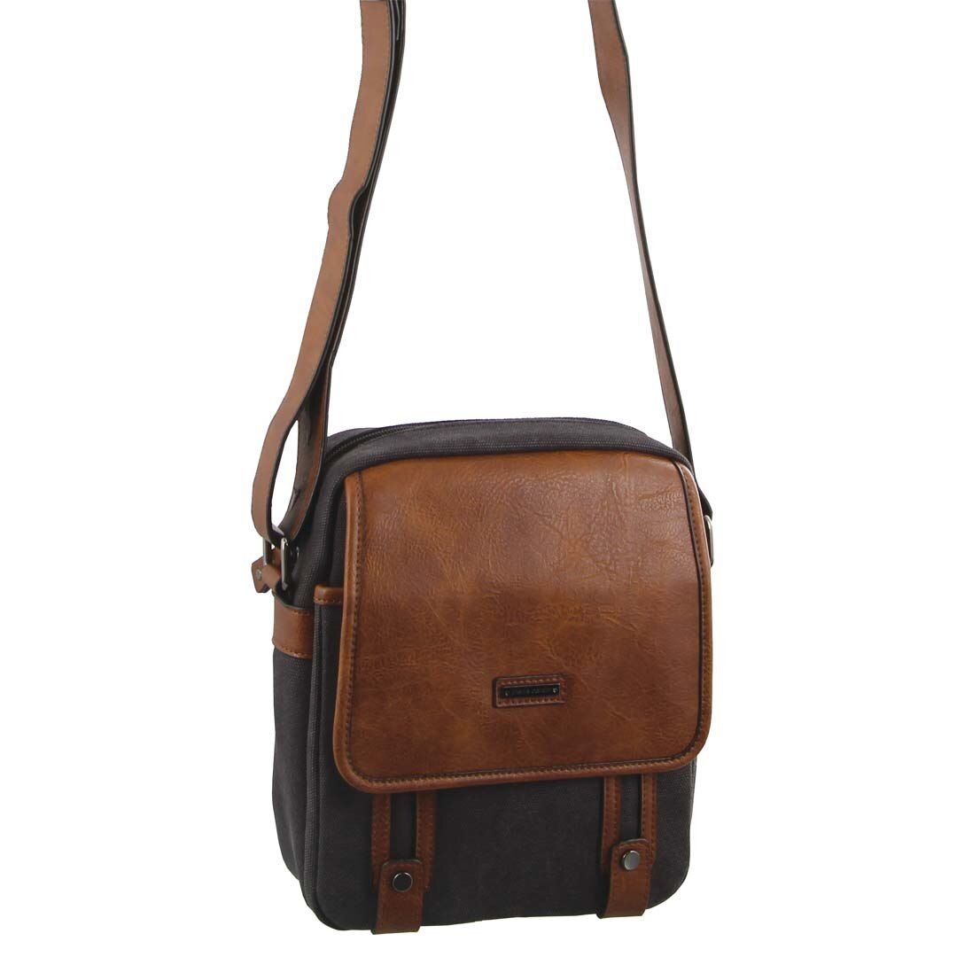 Bolsas Hombro Pierre Cardin Canvas Cross Body Bag Hombre Negras | EASC-26850