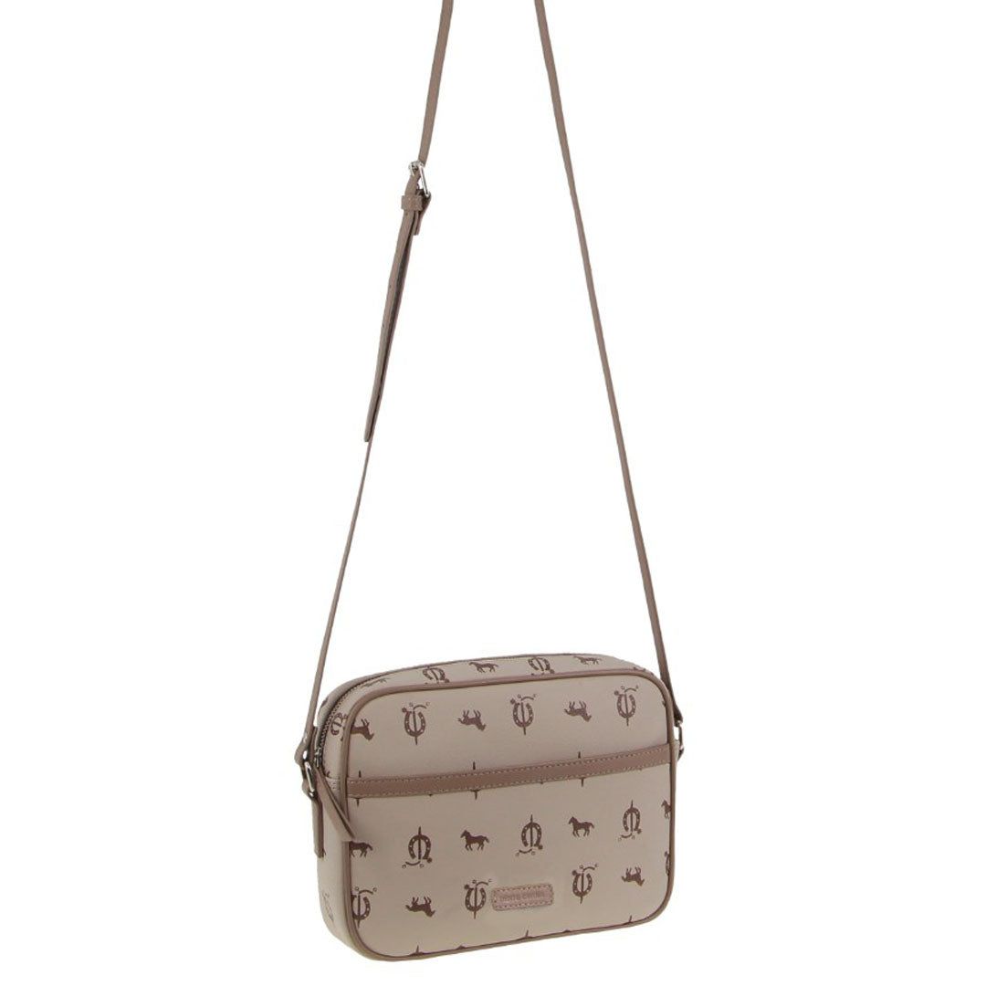 Bolsas Hombro Pierre Cardin Canvas Leather Trim Square Cross-body Bag Mujer Beige | BEUK-65802