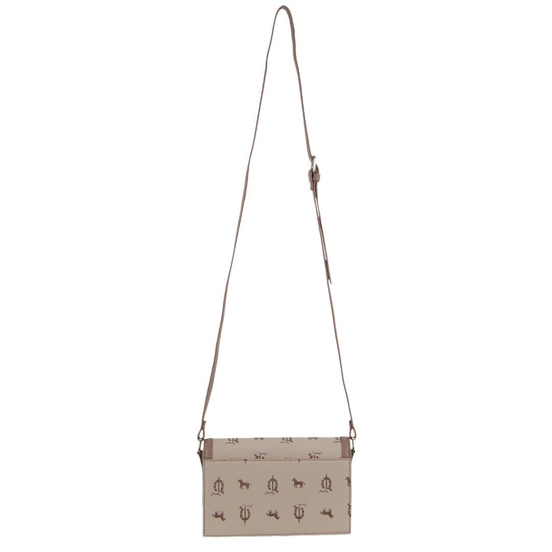 Bolsas Hombro Pierre Cardin Canvas Print Leather Trim Flap Cross-Body Bag Mujer Beige | UXDJ-29164