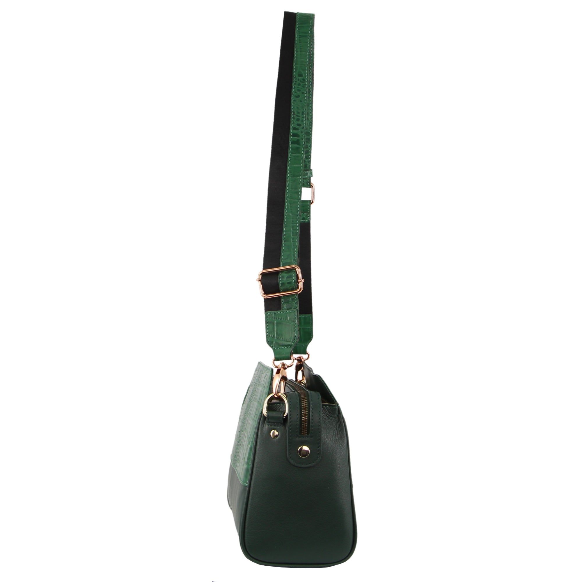 Bolsas Hombro Pierre Cardin Croc-Embossed Leather Cross-Body Bag Mujer Verde | KRWA-61342