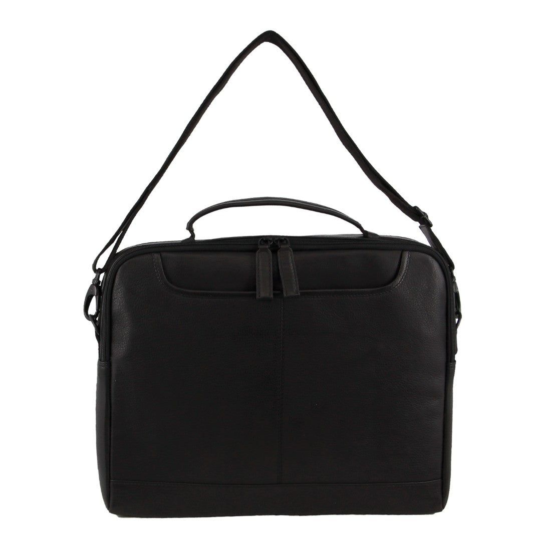 Bolsas Hombro Pierre Cardin Italian Leather Computer Bag Hombre Negras | VGCT-70352