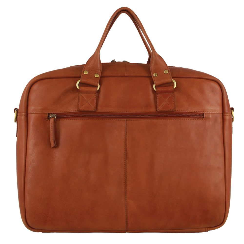 Bolsas Hombro Pierre Cardin Italian Leather Computer Bag Hombre Marrones | QSCH-40917