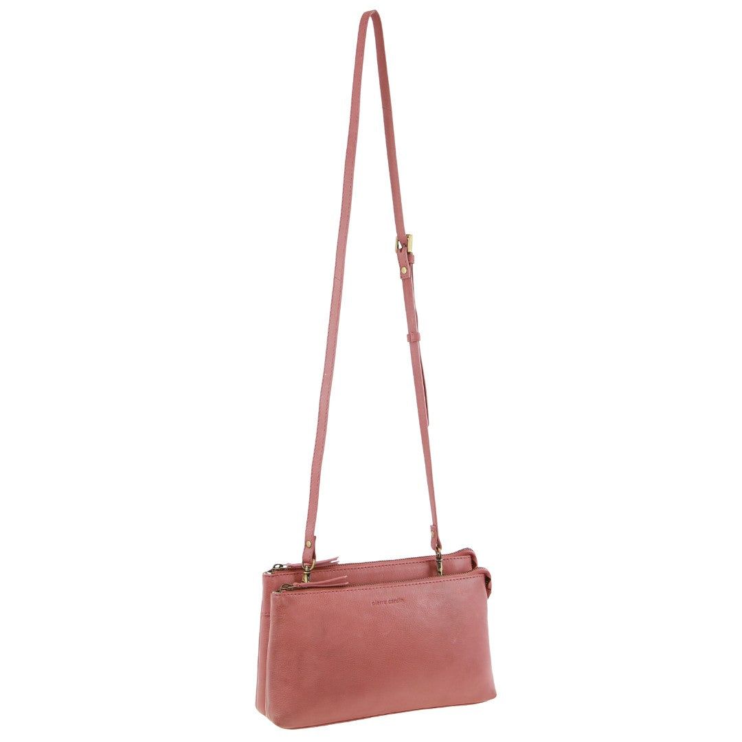 Bolsas Hombro Pierre Cardin Leather Crossbody Bag Mujer Marsala | DJQO-26438