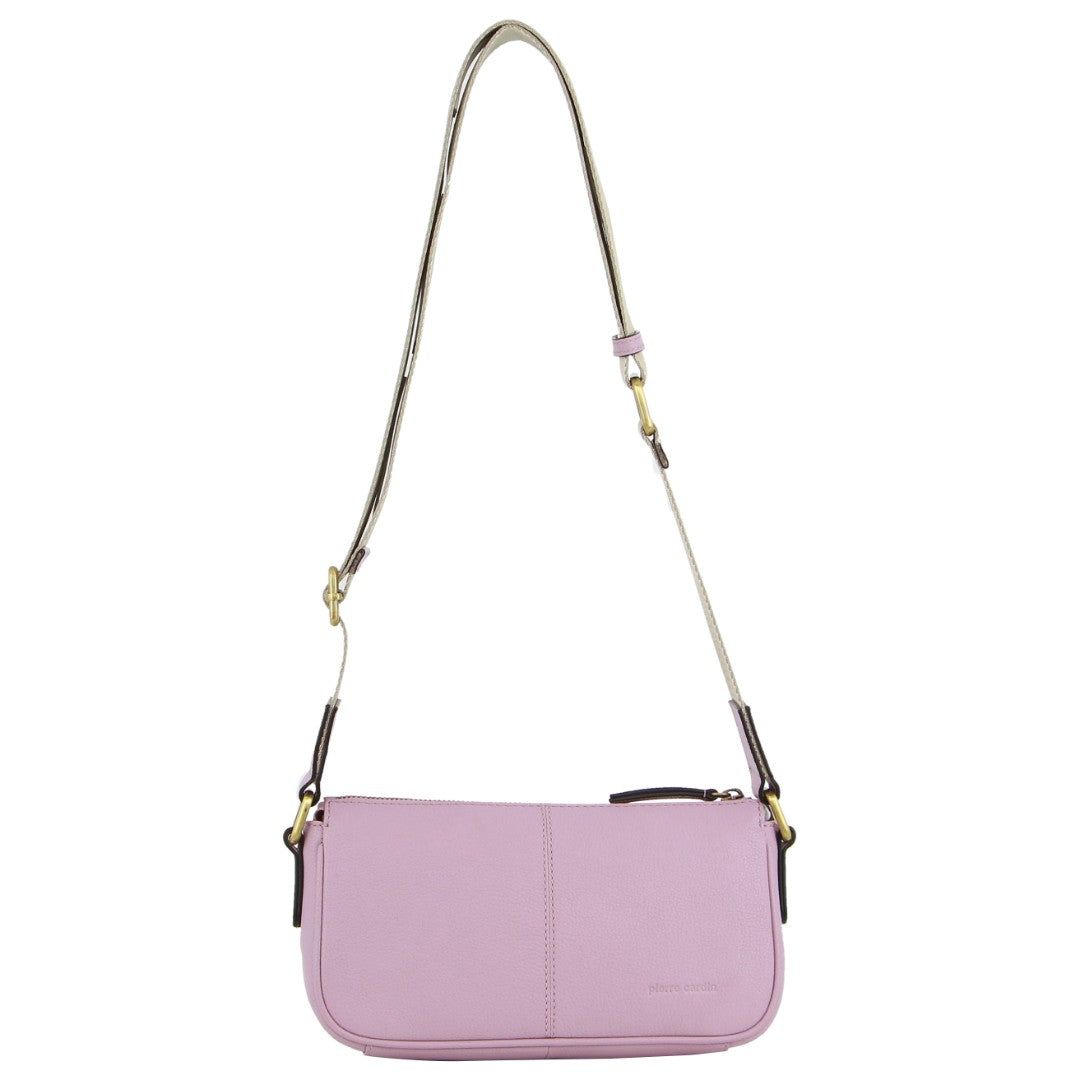 Bolsas Hombro Pierre Cardin Leather Cross-Body Bag Mujer Rosas | DAKH-38497