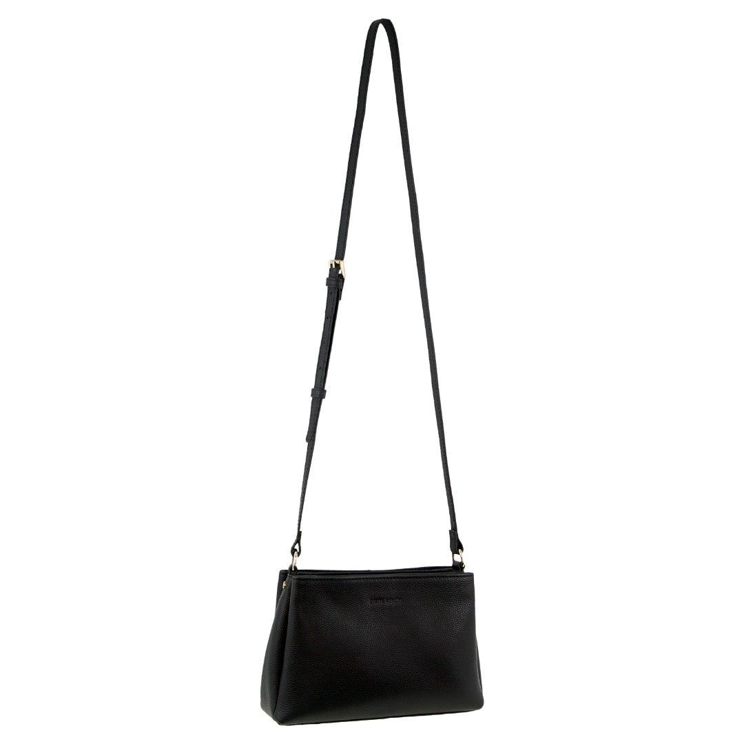 Bolsas Hombro Pierre Cardin Leather Crossbody Bag Mujer Negras | VKDQ-54938