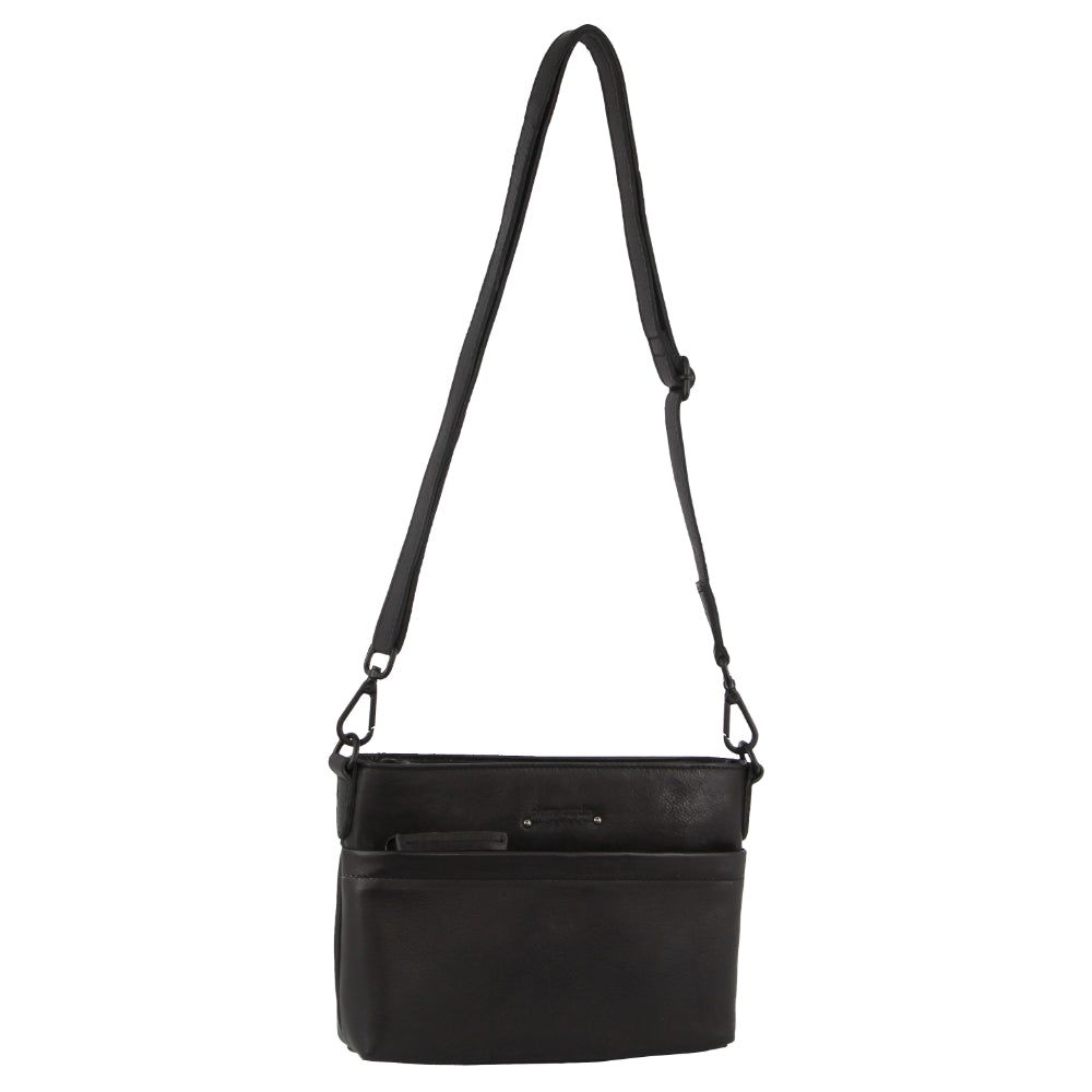 Bolsas Hombro Pierre Cardin Leather Cross-Body Bag Mujer Negras | TYHO-26109