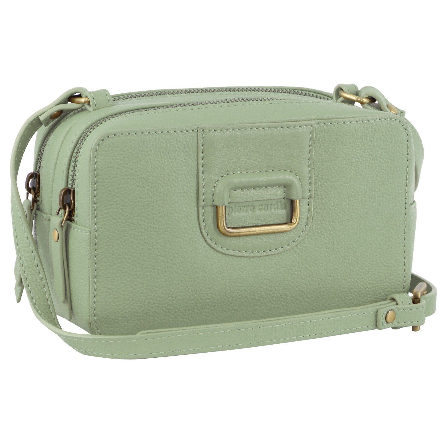 Bolsas Hombro Pierre Cardin Leather Cross-Body Clutch Mujer Jade | YSBU-03264