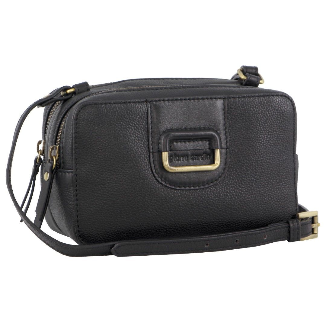 Bolsas Hombro Pierre Cardin Leather Cross-Body Clutch Mujer Negras | KCHD-18537