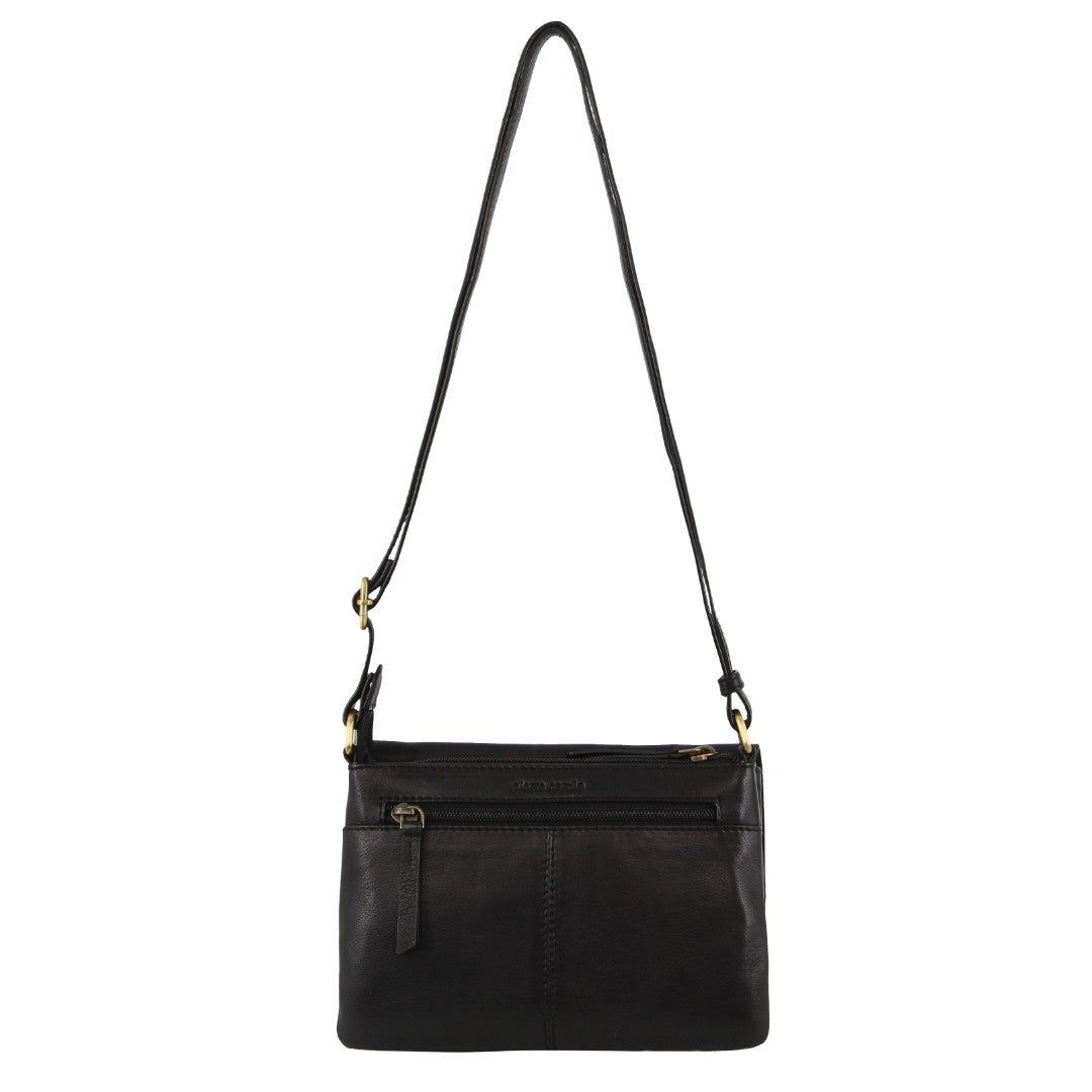 Bolsas Hombro Pierre Cardin Leather Flap-over Crossbody Bag Mujer Negras | EQOK-74589