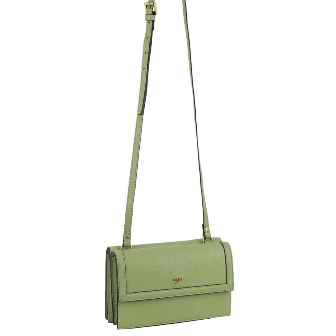 Bolsas Hombro Pierre Cardin Leather Flap Over Cross-Body Bag Mujer Jade | SWCP-64780