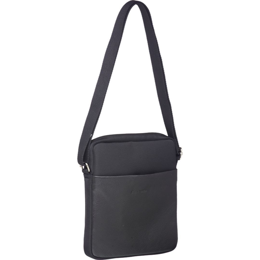 Bolsas Hombro Pierre Cardin Leather Ipad Bag Hombre Negras | VAXF-87039