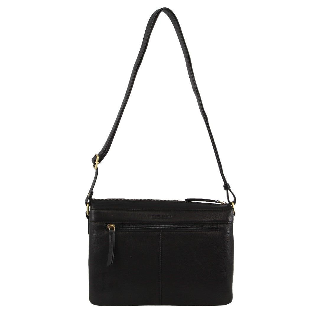 Bolsas Hombro Pierre Cardin Leather Layered Style Crossbody Bag Mujer Negras | UBEO-32410