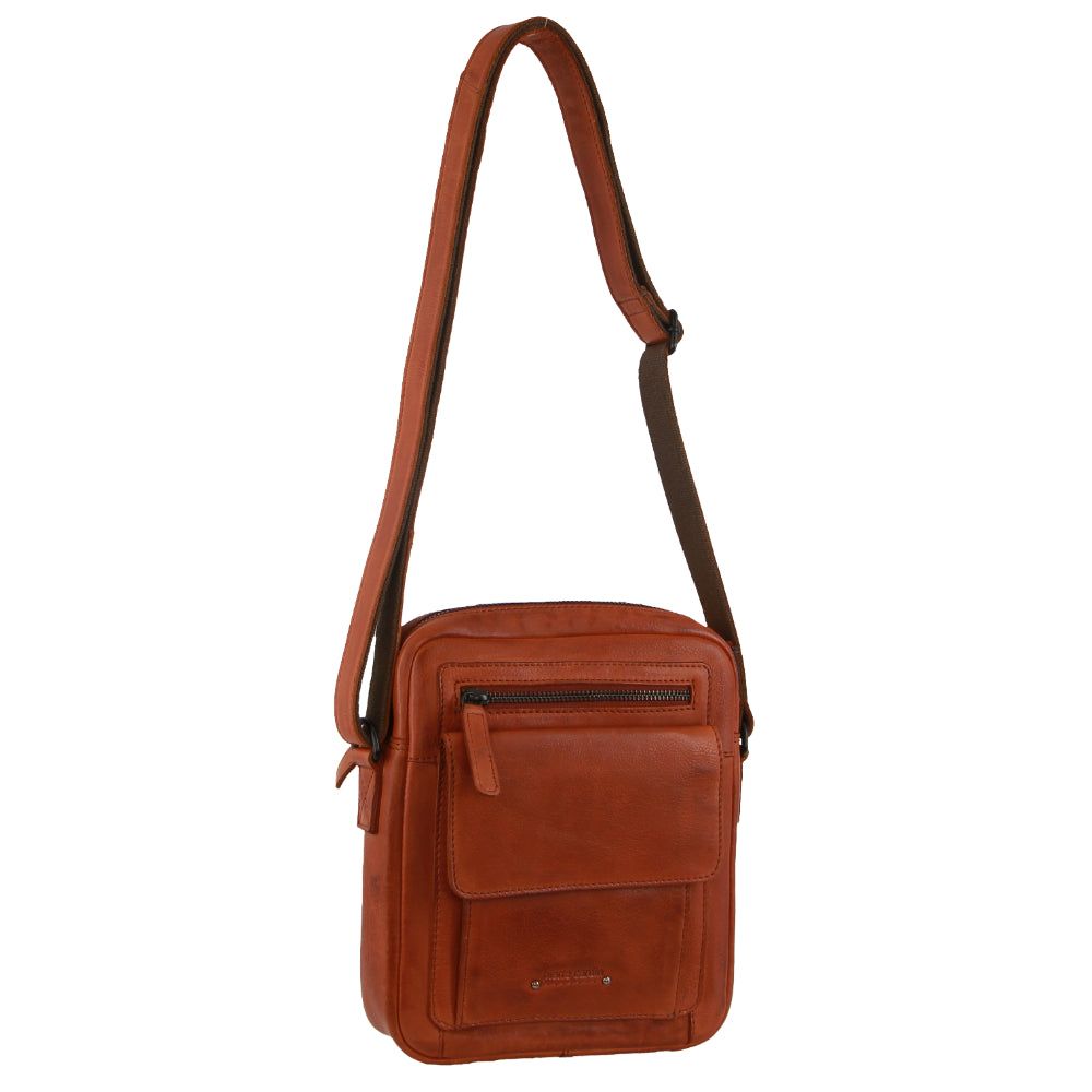 Bolsas Hombro Pierre Cardin Leather Multi-Compartment Cross-Body Bag Hombre Marrones | OZKG-53816