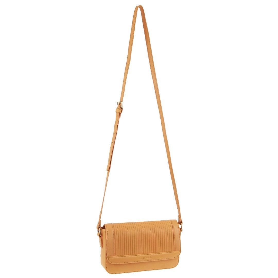 Bolsas Hombro Pierre Cardin Leather Pleated Design Crossbody Bag Mujer Albaricoque | YEZL-13768