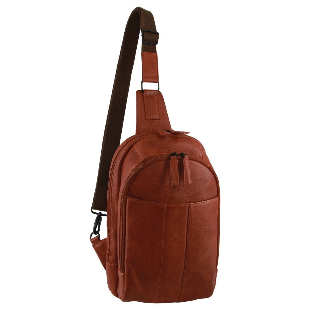 Bolsas Hombro Pierre Cardin Leather Sling Bag Hombre Marrones | LBQF-39524