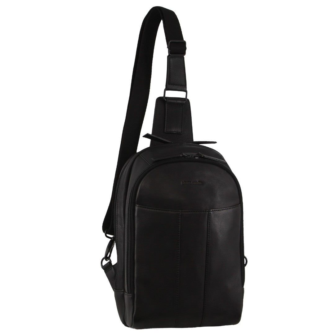 Bolsas Hombro Pierre Cardin Leather Sling Bag Hombre Negras | IRFL-01687