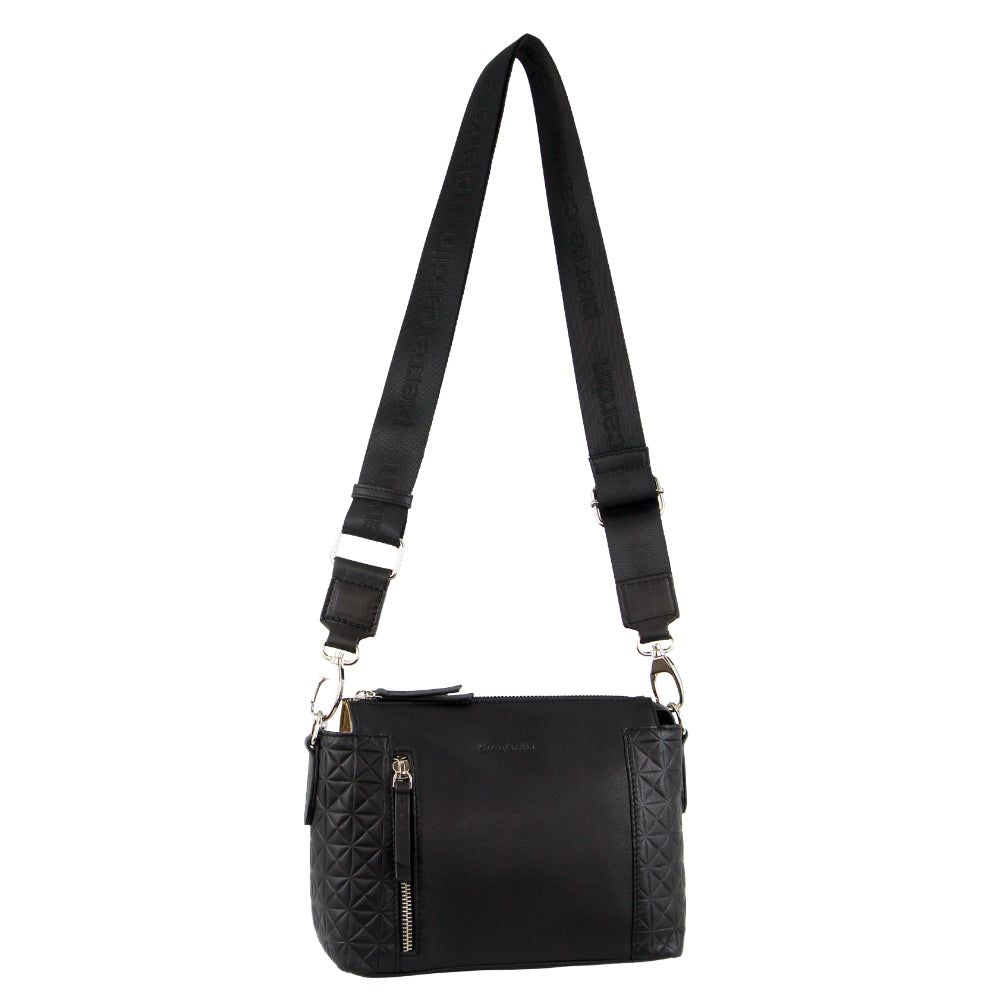 Bolsas Hombro Pierre Cardin Leather Square Crossbody Bag Mujer Negras | HWFO-32561