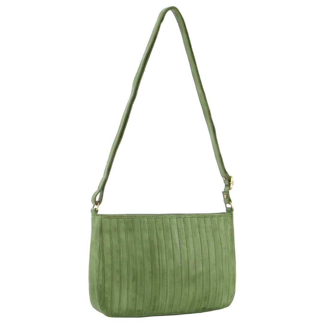 Bolsas Hombro Pierre Cardin Leather Stitch-design Cross-Body Bag Mujer Verde | ADBT-82173