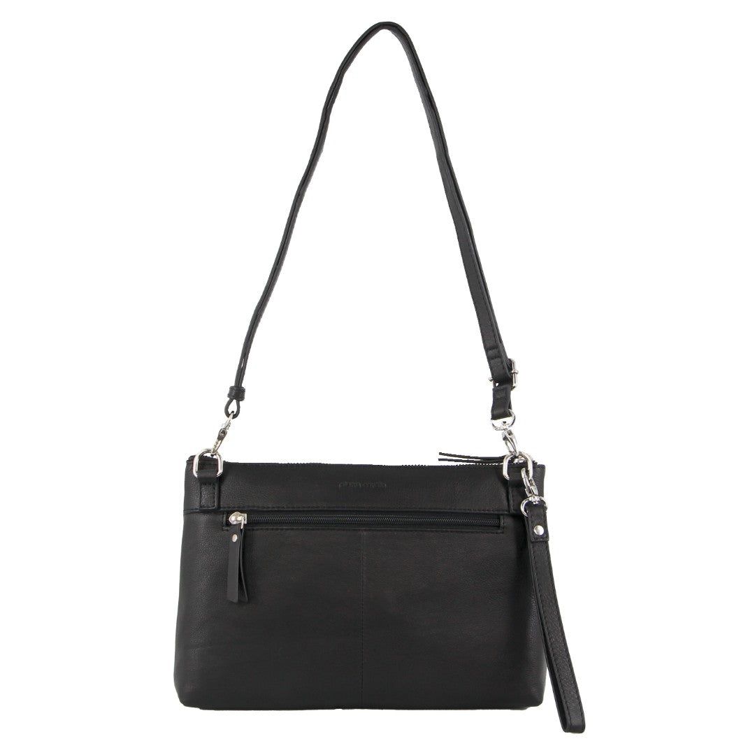 Bolsas Hombro Pierre Cardin Leather Stitch-design Cross-Body Bag Mujer Negras | VCEZ-08521