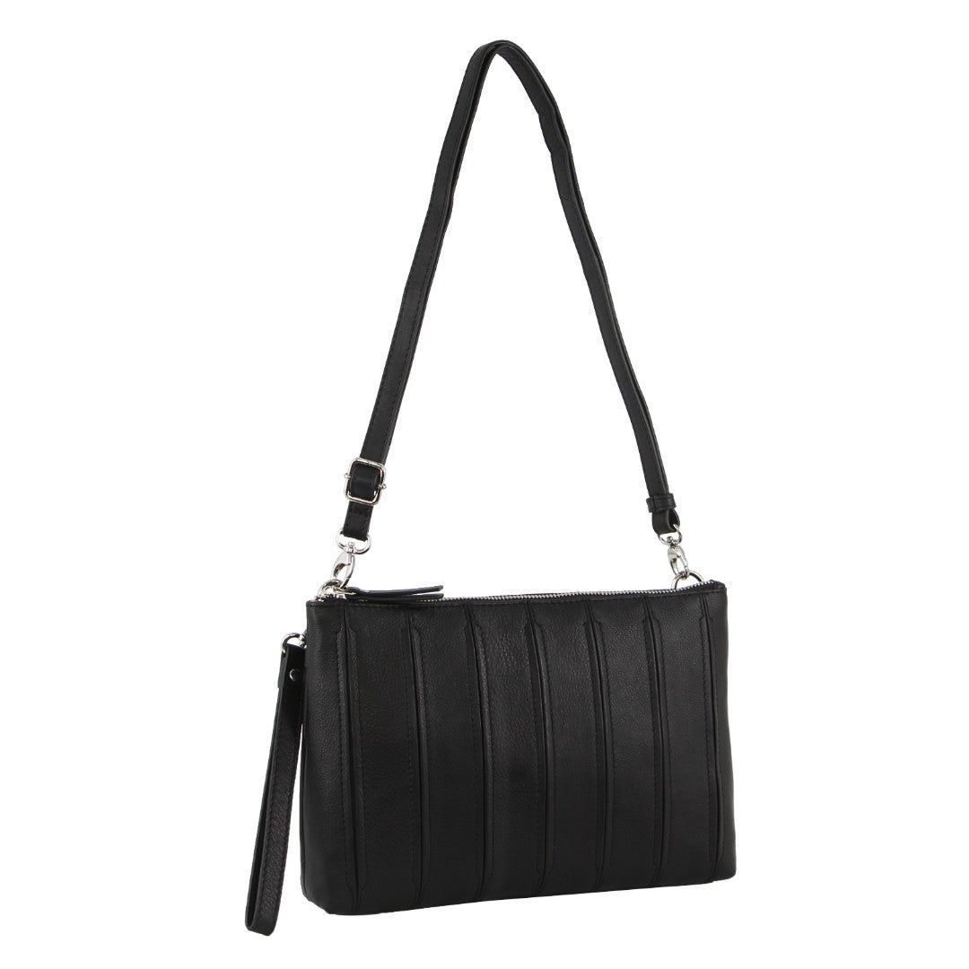 Bolsas Hombro Pierre Cardin Leather Stitch-design Cross-Body Bag Mujer Negras | VCEZ-08521