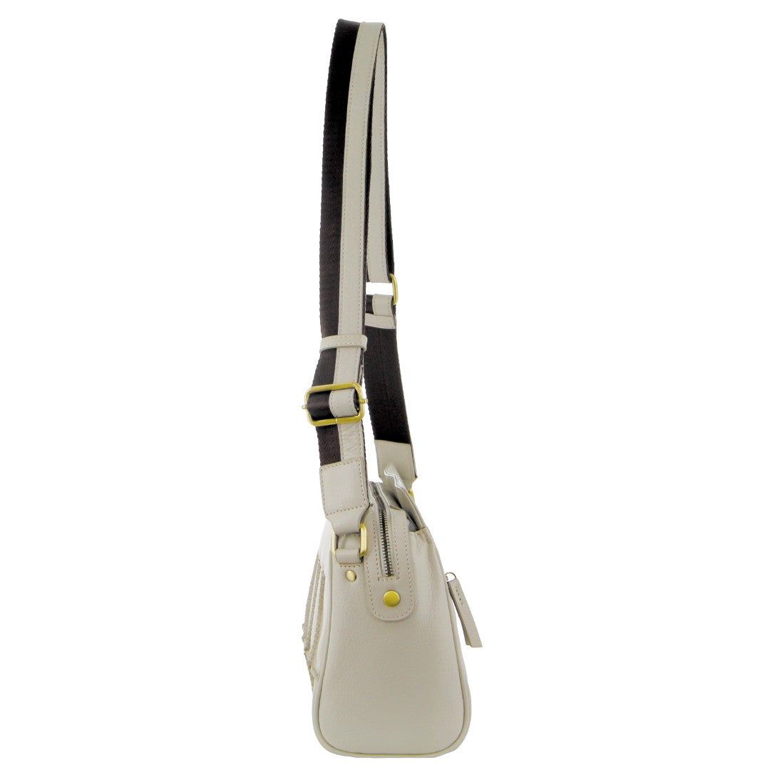 Bolsas Hombro Pierre Cardin Leather Stitch-design Cross-Body Bag Mujer Beige | UZTY-74658