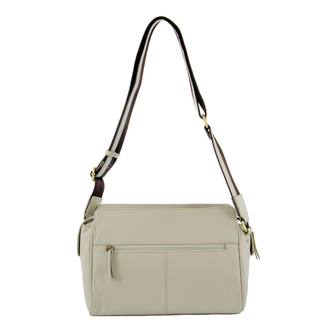 Bolsas Hombro Pierre Cardin Leather Stitch-design Cross-Body Bag Mujer Beige | UZTY-74658