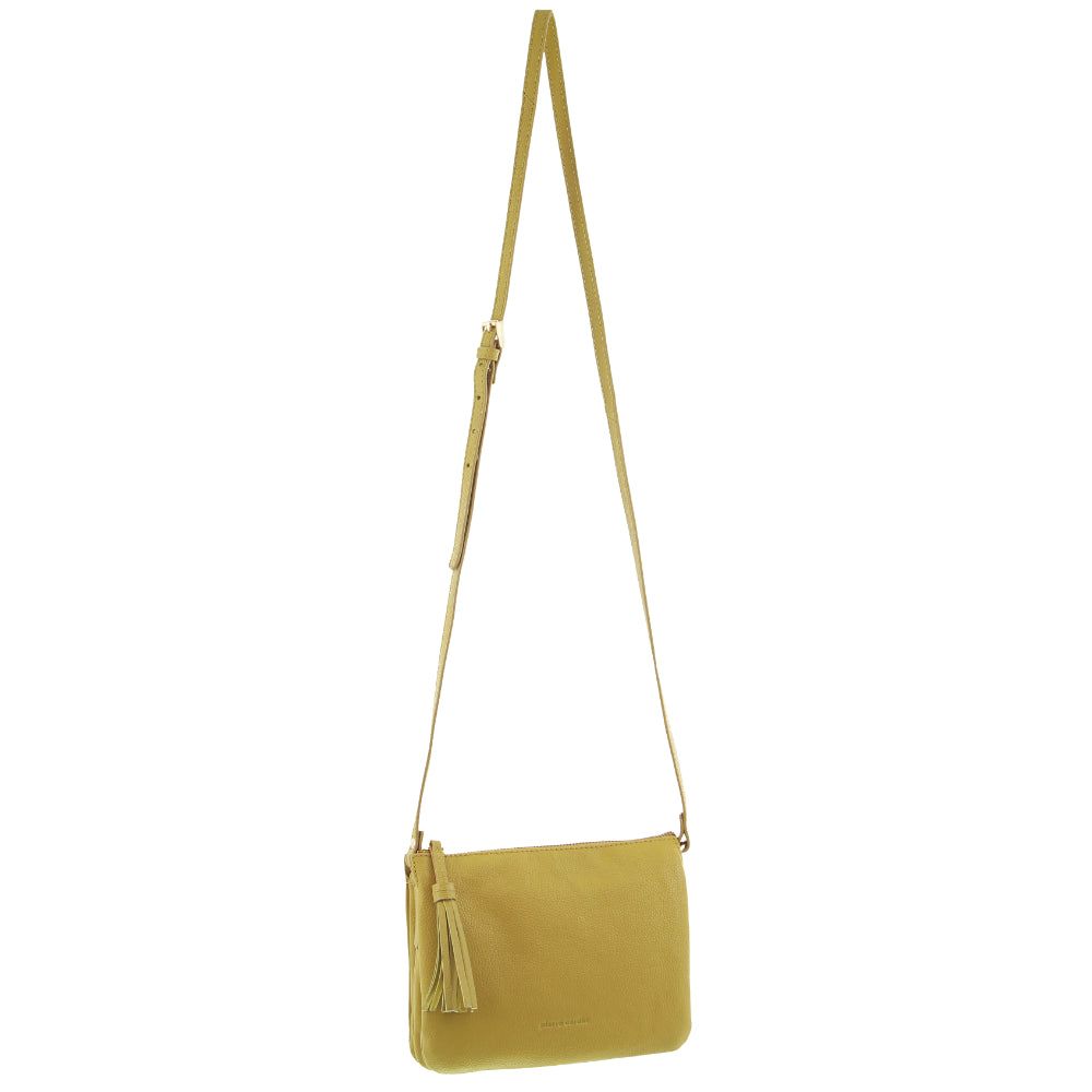 Bolsas Hombro Pierre Cardin Leather Tassel Crossbody Bag Mujer Amarillo | FQNY-97368