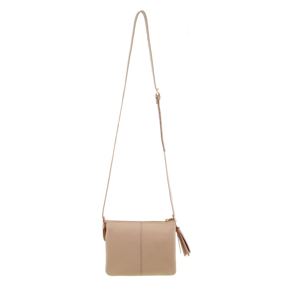 Bolsas Hombro Pierre Cardin Leather Tassel Crossbody Bag Mujer Beige | AEZI-62078