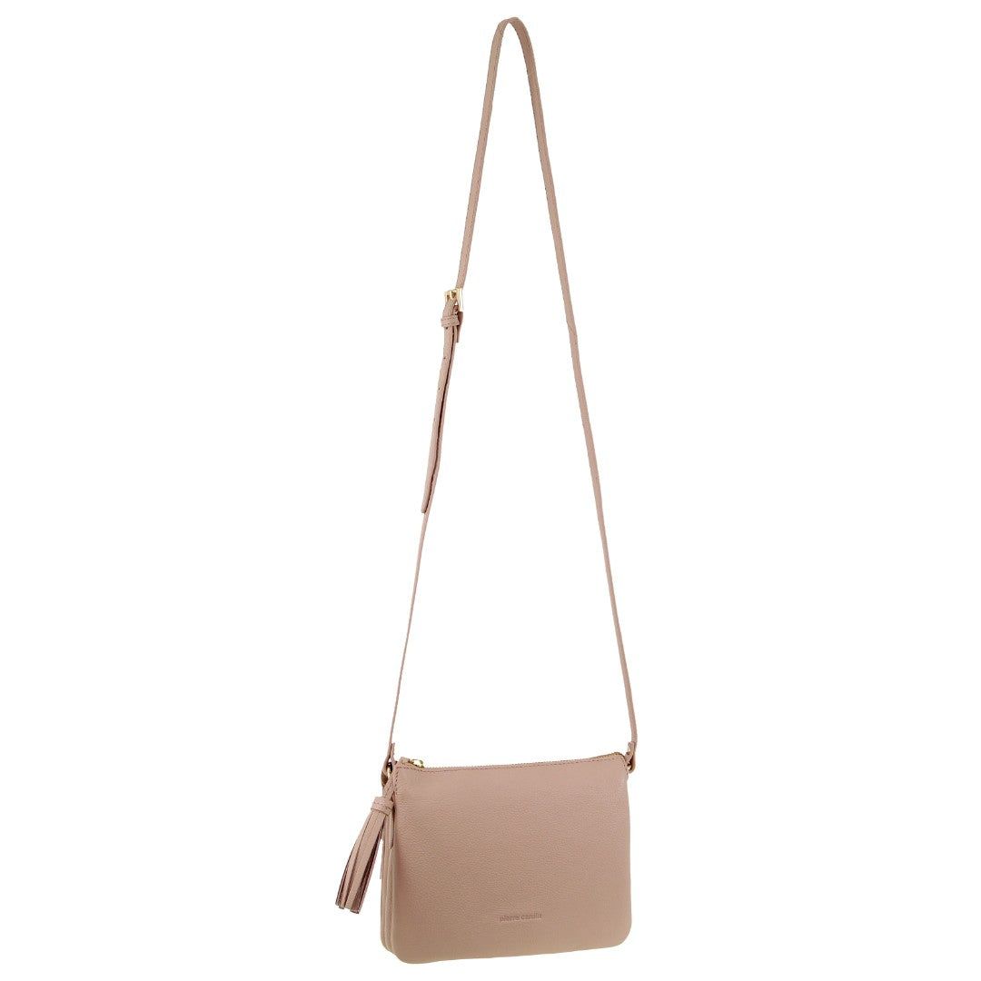 Bolsas Hombro Pierre Cardin Leather Tassel Crossbody Bag Mujer Beige | AEZI-62078