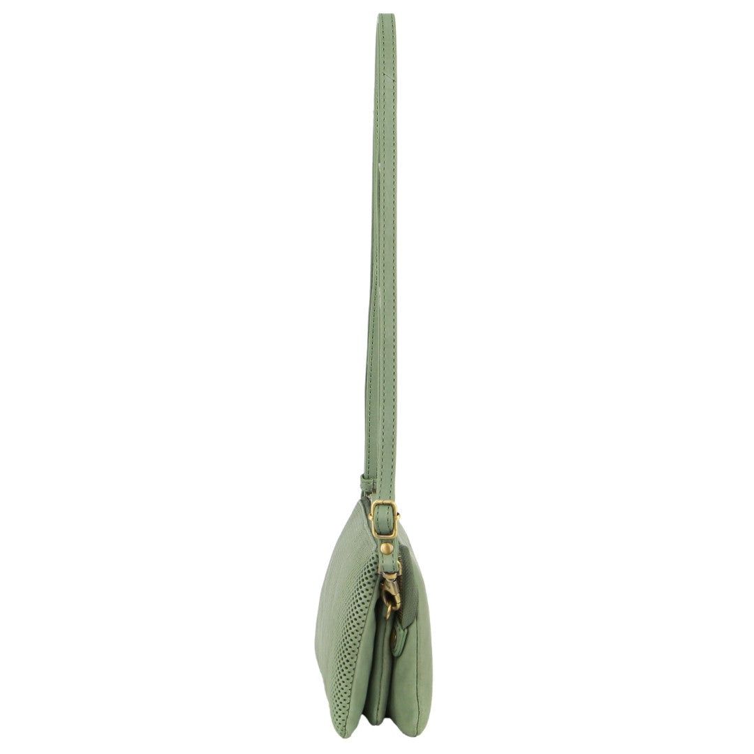 Bolsas Hombro Pierre Cardin Leather Textured Crossbody Clutch Bag Mujer Verde Oliva | PLYN-38950