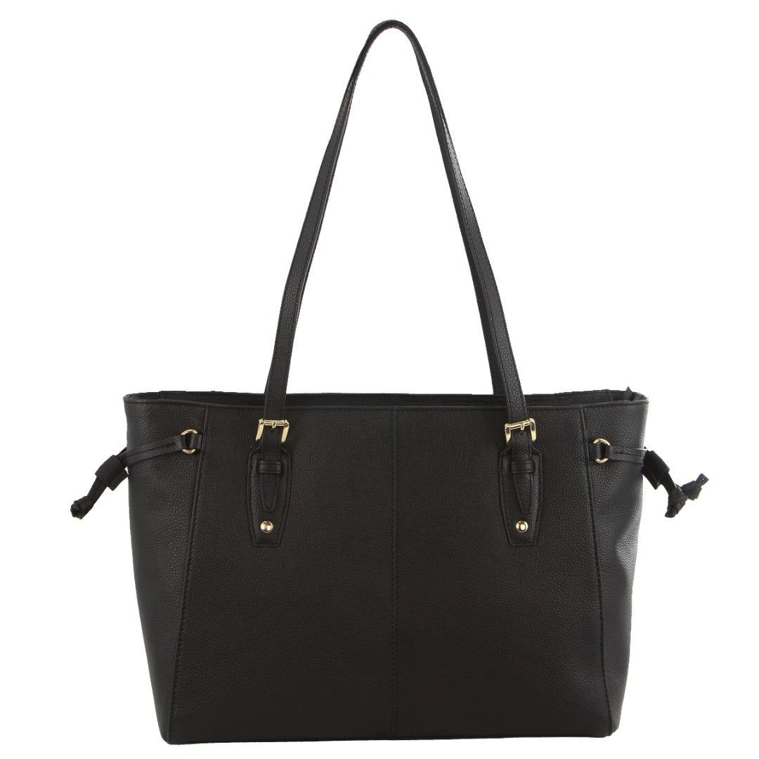 Bolsas Hombro Pierre Cardin Leather Tote Bag Mujer Negras | EPZY-65421